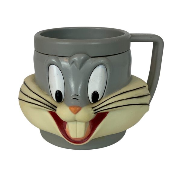 Bugs Bunny 3D Plastic Character Face Mug 1992 Warner Bros Collectible Gift - Picture 1 of 8